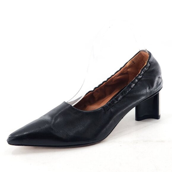 ROBERT CLERGERIE Solal Leather Mirrored Heel Pumps Pointed Toe - Picture 1 of 10